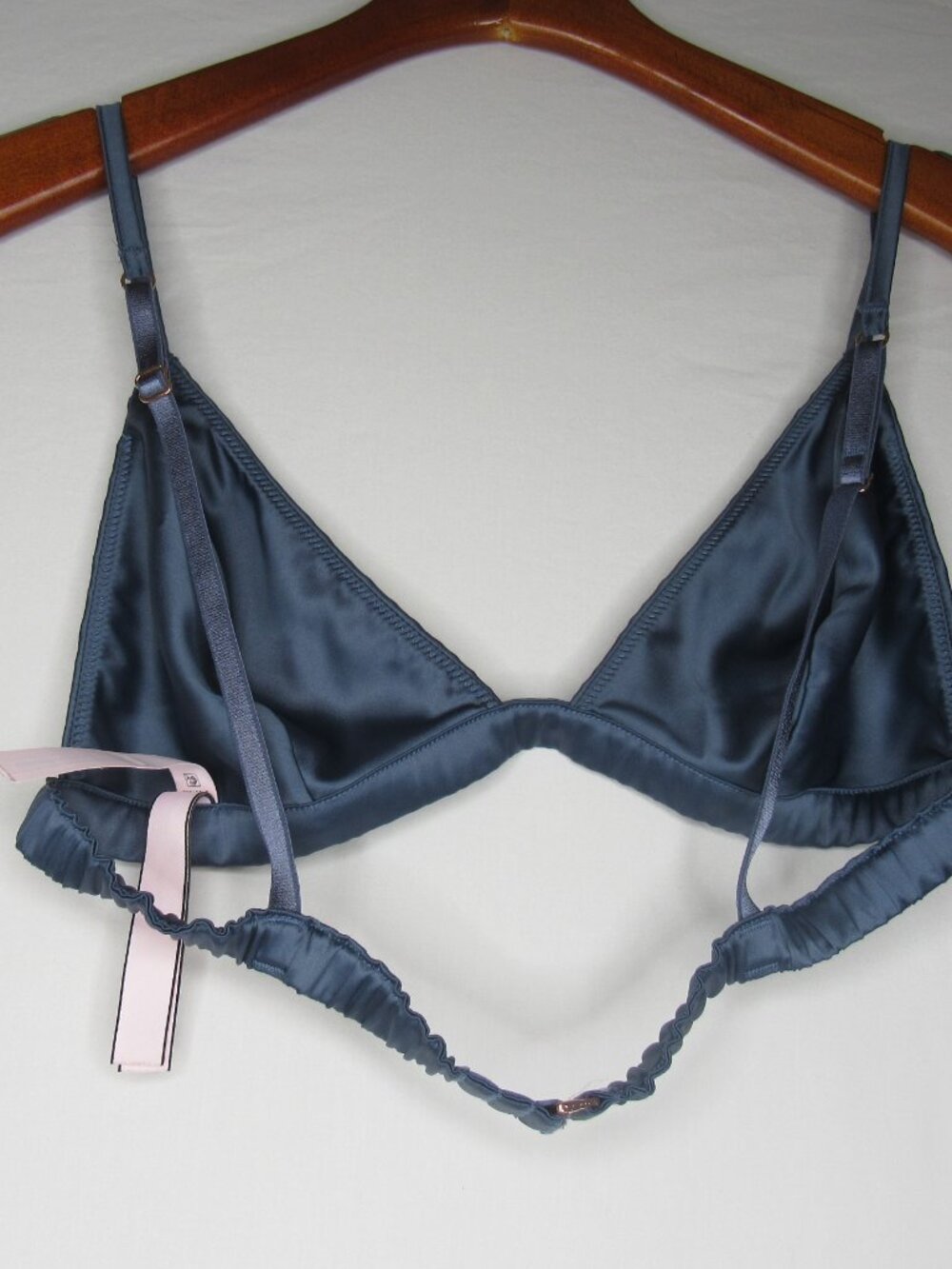 Victoria's Secret Blue Satin Triangle Bralette Women's M Medium - Picture 8 of 9